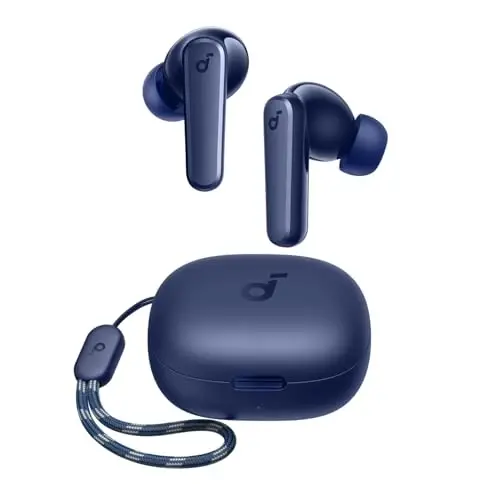 Soundcore by Anker P20i Haqiqi Simsiz Quloqchinlar, Katta Bassli 10mm Haydovchilar, Bluetooth 5.3, 30 soat Uzun O'ynash Vaqti, Suga Chidamli, AI Aniq Qo'ng'iroqlar uchun 2 ta Mikrofon, 22 Oldindan Belgilangan EQ, Shaxsiylashtirish (Moviy) - Soundcore
