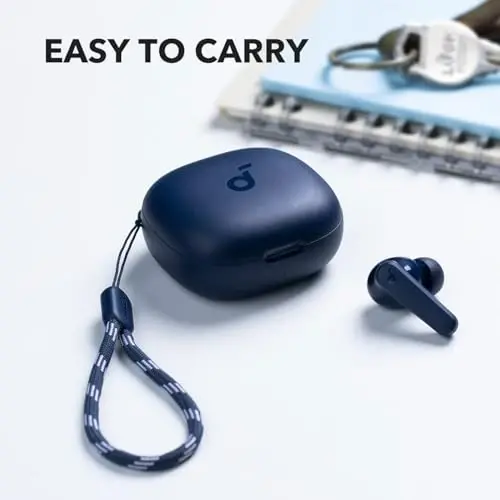 Soundcore by Anker P20i Haqiqi Simsiz Quloqchinlar, Katta Bassli 10mm Haydovchilar, Bluetooth 5.3, 30 soat Uzun O'ynash Vaqti, Suga Chidamli, AI Aniq Qo'ng'iroqlar uchun 2 ta Mikrofon, 22 Oldindan Belgilangan EQ, Shaxsiylashtirish (Moviy) - 5