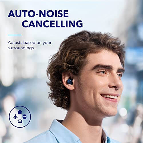 Soundcore by Anker Space A40 Auto-Adjustable Active Noise Cancelling Wireless Earbuds, Reduce Noise by Up to 98%, 50H Playtime, Hi-Res Sound, Comfortable Fit, App Customization, Wireless Charge (Blue) - 3