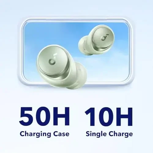 Soundcore by Anker Space A40 Avtomatik sozlanuvchi faol shovqinni bekor qiluvchi simsiz quloqchinlar, shovqinni 98% gacha kamaytiradi, 50 soatlik musiqa, Hi-Res Sound, qulay moslashuv, ilovani sozlash, simsiz zaryadlash - 4