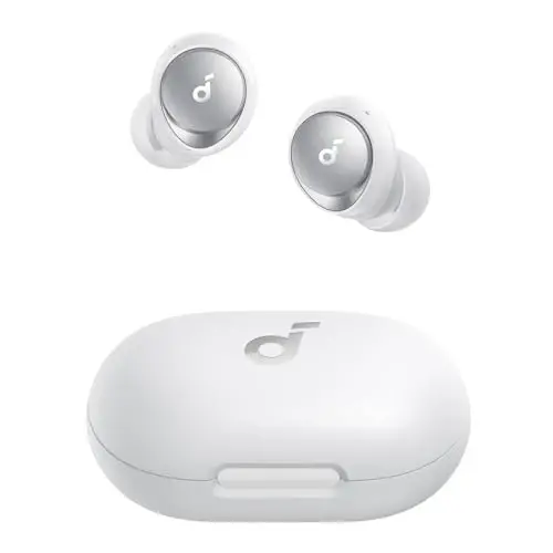 Soundcore by Anker Space A40 Avtomatik Sozlashtirilgan Faol Shovqinni Bekor Qilish Simsiz Quloqchinlari, Shovqinni 98% gacha Kamaytirish, 50 soat Davom Etish Vaqti, Qulay Moslashish, Ilova Sozlash, Simsiz Zaryadlash (Oq) 