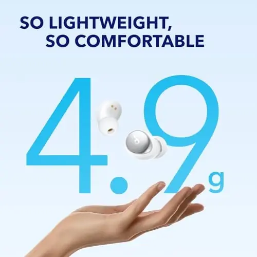 Soundcore by Anker Space A40 Avtomatik Sozlashtirilgan Faol Shovqinni Bekor Qilish Simsiz Quloqchinlari, Shovqinni 98% gacha Kamaytirish, 50 soat Davom Etish Vaqti, Qulay Moslashish, Ilova Sozlash, Simsiz Zaryadlash (Oq) - 6