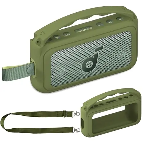 RAWECUD Silicone Cover Case for Soundcore Motion 300 Wireless Hi-Res Portable Speaker, Protective Holder Skin for Motion 300 Speaker Case Accessories (Green) - 1