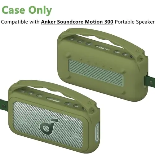 RAWECUD Silicone Cover Case for Soundcore Motion 300 Wireless Hi-Res Portable Speaker, Protective Holder Skin for Motion 300 Speaker Case Accessories (Green) - 3