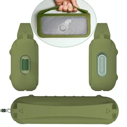 RAWECUD Silicone Cover Case for Soundcore Motion 300 Wireless Hi-Res Portable Speaker, Protective Holder Skin for Motion 300 Speaker Case Accessories (Green) - 5
