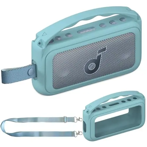 RAWECUD Silicone Cover Case for Soundcore Motion 300 Wireless Hi-Res Portable Speaker, Protective Holder Skin for Motion 300 Speaker Case Accessories (Blue) 