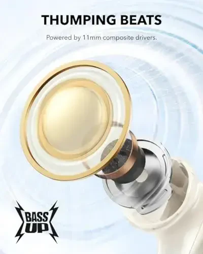 Soundcore P40i by Anker, Noise Cancelling Wireless Earbuds, Adaptive Noise Cancelling to Environments, Heavy Bass, 60H Playtime, 2-in-1 Case and Phone Stand, IPX5, Wireless Charging, Bluetooth 5.3 - 5