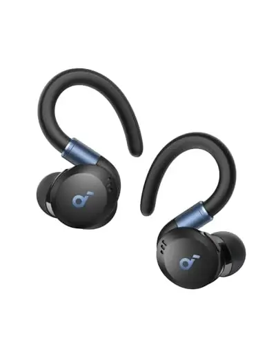Soundcore Sport X20 by Anker, Haqiqiy simsiz sport quloqchinlari, Aylanadigan va uzaytiriladigan quloq ilgaklari, shovqinni bekor qilish, chuqur bas, IP68 suv o'tkazmaydigan, terga chidamli, chang o'tkazmaydigan, 48 soat ijro, sport zallari uchun sport quloqchinlari - 1