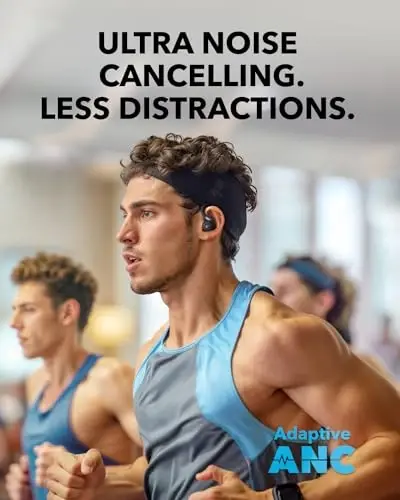 Soundcore Sport X20 by Anker, Haqiqiy simsiz sport quloqchinlari, Aylanadigan va uzaytiriladigan quloq ilgaklari, shovqinni bekor qilish, chuqur bas, IP68 suv o'tkazmaydigan, terga chidamli, chang o'tkazmaydigan, 48 soat ijro, sport zallari uchun sport quloqchinlari - 4