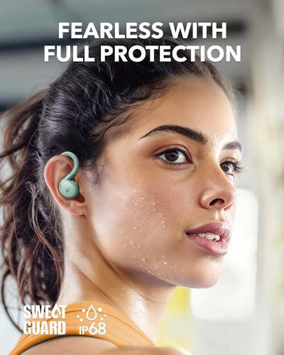 Soundcore Sport X20 от Anker, Беспроводные спортивные наушники, Поворотные и выдвижные крючки для ушей, Шумоподавление, Глубокие басы, Водонепроницаемые IP68, Пот- и пылезащищенные, 48 часов воспроизведения, Спортивные наушники для спортзала - 6