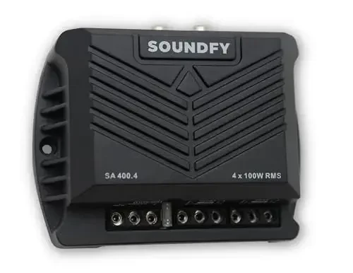 Soundfy SA 400.4 4-Channel Car Amplifier, 400W RMS 2Ω Stable, Compact Class D Multi-Channel Amp with Crossover & MOSFET Power Supply, Ideal for Upgrading Factory Stereo - 1