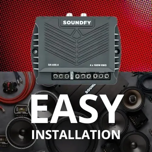 Soundfy SA 400.4 4-Channel Digital Car Audio Amplifier, 400W RMS 2 OModazones Stable, Compact Class D Multi-Channel Amp with Crossover & MOSFET Power Supply, Full-Range Sound Quality - 6