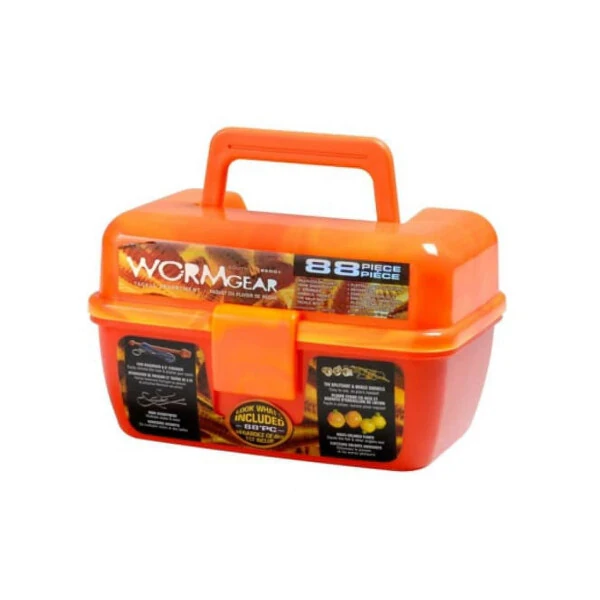 South Bend Worm Gear 88-Piece Loaded Fishing Tackle Box, Blue - 5