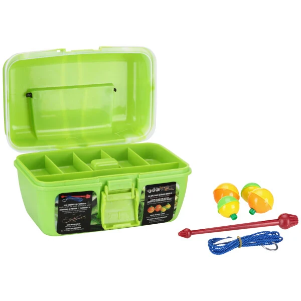 South Bend Worm Gear 88-Piece Loaded Fishing Tackle Box, Green-GREEN - Modazone