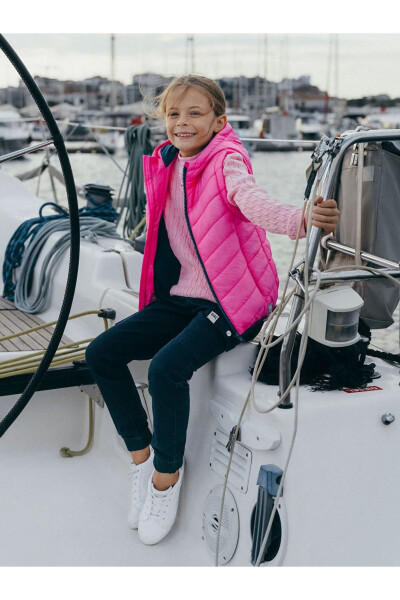 SOUTHBLUE Pink Hooded Basic Girls Puffer Vest - 5