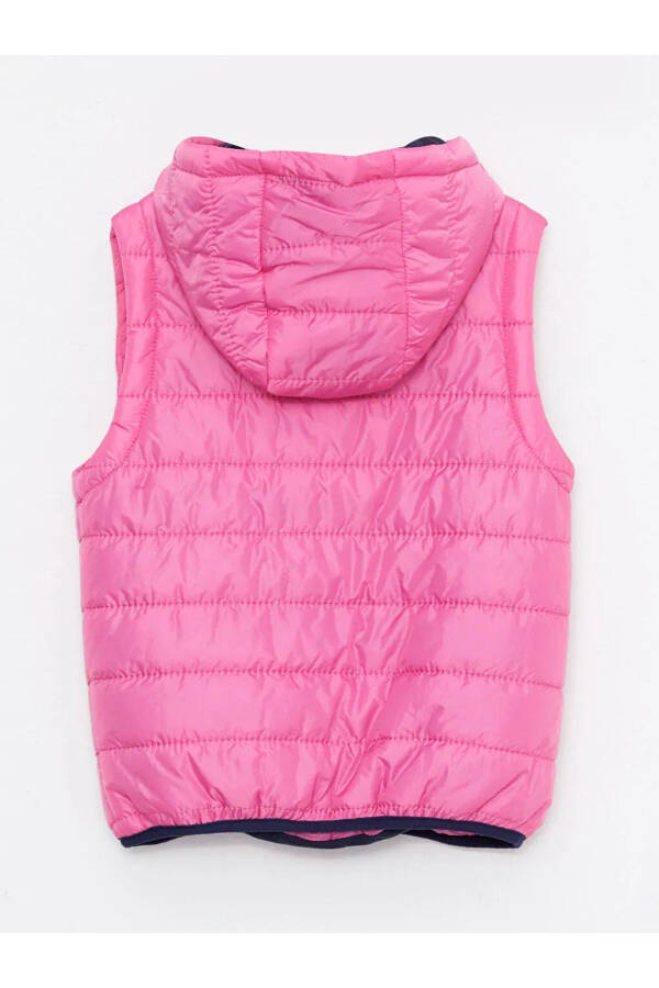 SOUTHBLUE Pink Hooded Basic Girls Puffer Vest - 7