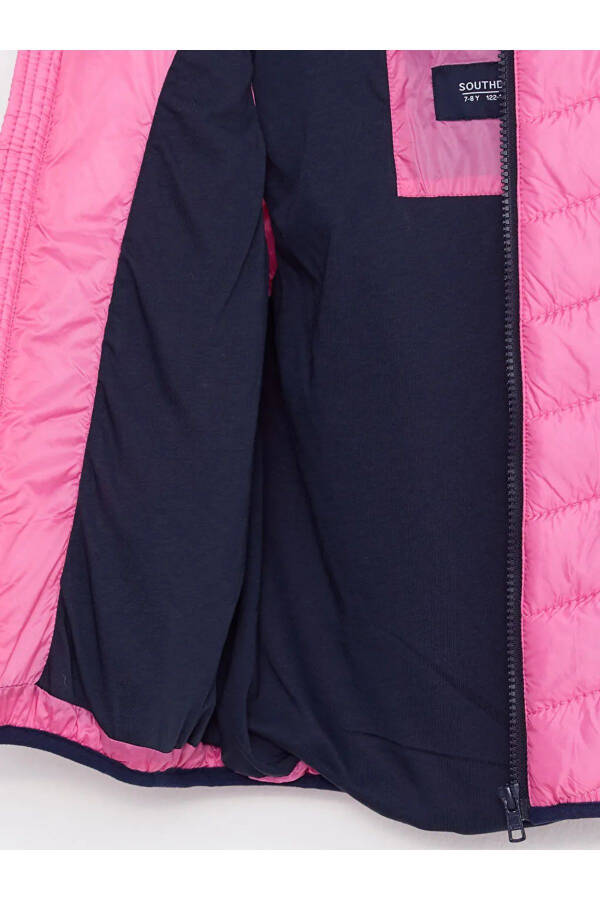 SOUTHBLUE Pink Hooded Basic Girls Puffer Vest - 8