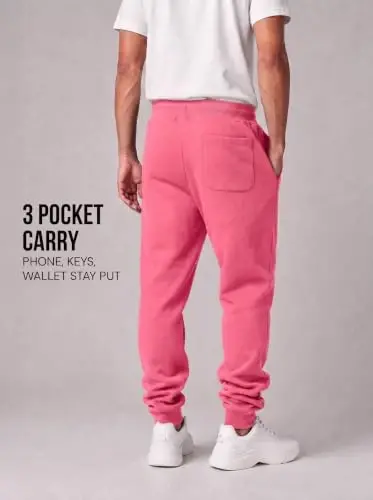Southpole Fleece Joggers for Men with Pockets | Brushed Fleece Joggers With Elastic Drawstring Waist, Ribbed Cuffs, Side and Back Pockets For Gym, Running, Lounging - 5