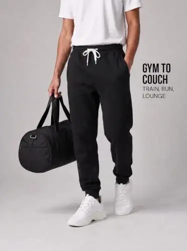Southpole Fleece Joggers for Men with Pockets | Brushed Fleece Joggers With Elastic Drawstring Waist, Ribbed Cuffs, Side and Back Pockets For Gym, Running, Lounging - 5