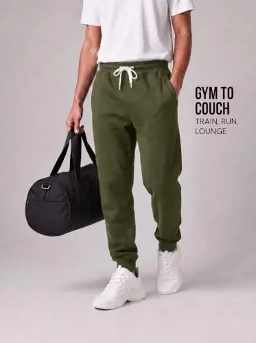 Southpole Fleece Joggers for Men with Pockets | Brushed Fleece Joggers With Elastic Drawstring Waist, Ribbed Cuffs, Side and Back Pockets For Gym, Running, Lounging - SOUTHPOLE (1)