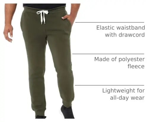 Southpole Fleece Joggers for Men with Pockets | Brushed Fleece Joggers With Elastic Drawstring Waist, Ribbed Cuffs, Side and Back Pockets For Gym, Running, Lounging - 4