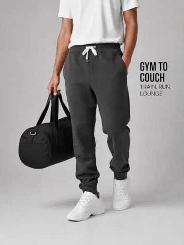 Southpole Fleece Joggers for Men with Pockets | Brushed Fleece Joggers With Elastic Drawstring Waist, Ribbed Cuffs, Side and Back Pockets For Gym, Running, Lounging - 5