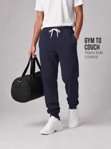 Southpole Fleece Joggers for Men with Pockets | Brushed Fleece Joggers With Elastic Drawstring Waist, Ribbed Cuffs, Side and Back Pockets For Gym, Running, Lounging - SOUTHPOLE (1)
