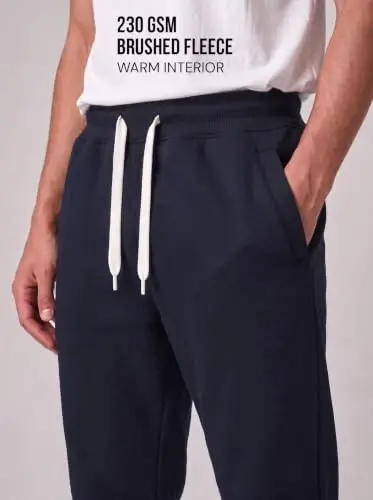 Southpole Fleece Joggers for Men with Pockets | Brushed Fleece Joggers With Elastic Drawstring Waist, Ribbed Cuffs, Side and Back Pockets For Gym, Running, Lounging - 5
