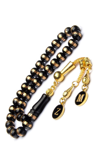 Souvenir, Ball-cut Jet Prayer Beads, Tassel Letter - OTTOTESBİH