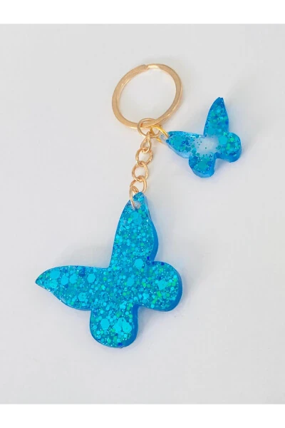 Souvenir Keychain with Blue Butterfly - 2