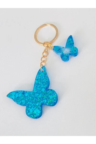 Souvenir Keychain with Blue Butterfly - 3
