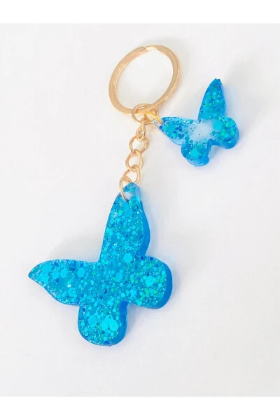 Souvenir Keychain with Blue Butterfly - 5