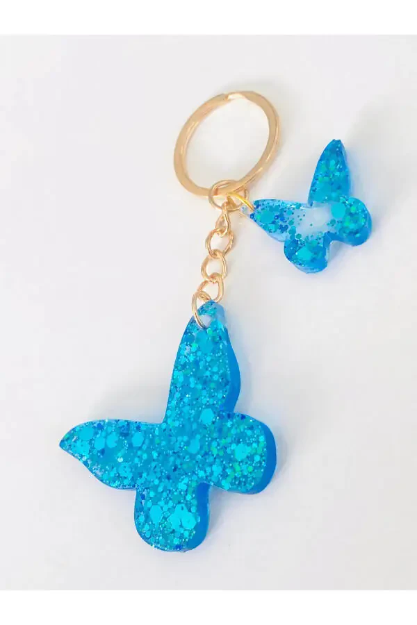 Souvenir Keychain with Blue Butterfly - 6