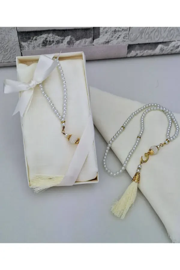 Souvenir Mother's Gift Headscarf Prayer Beads Boxed Set (BIRTH CIRCUMCISION HAJJ UMRAH) Boxed Set - 1