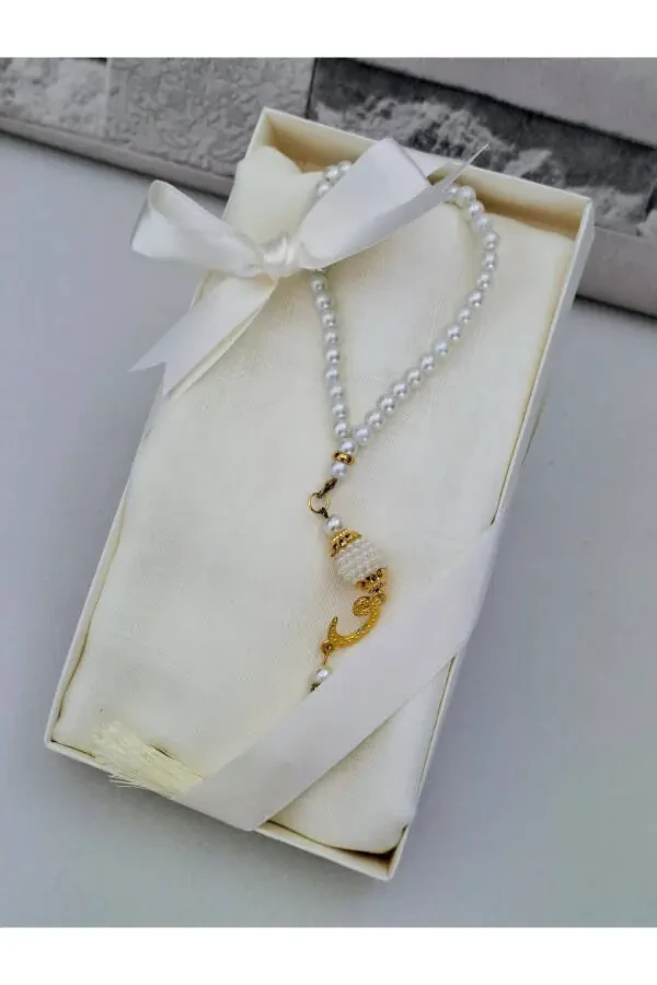 Souvenir Mother's Gift Headscarf Prayer Beads Boxed Set (BIRTH CIRCUMCISION HAJJ UMRAH) Boxed Set - 2