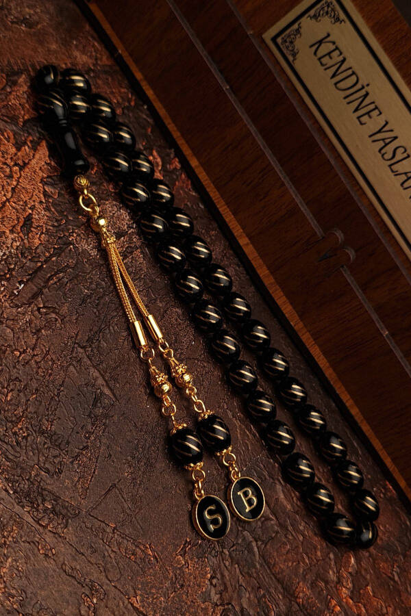 Souvenir Oltu Rosary, Letter Oltu Rosary, Silver Tassel Oltutaşı Rosary - 1