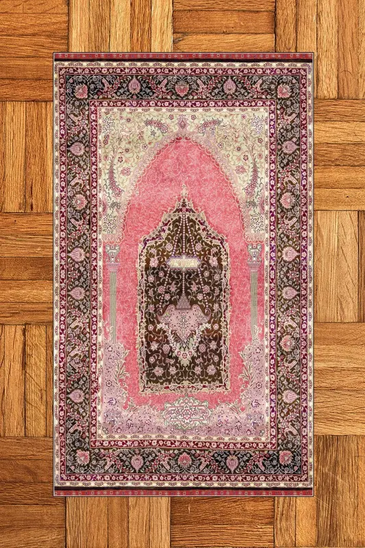 Sovg'a klassik namozlik gilamcha 70x130sm, raqamli chop etilgan, yuvilishi mumkin, SECCADE-33-QIZIL - 9