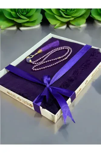 Sovg'a, sep, mavlyut, bochcha, kelin bochchasi flamli namoz örtü tesbih to'plami - MOR - 1