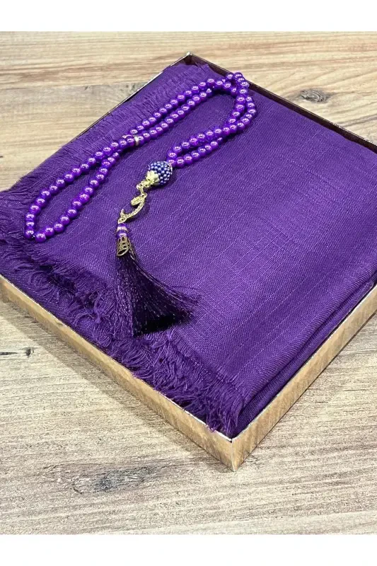 Sovg'a, sep, mavlyut, bochcha, kelin bochchasi flamli namoz örtü tesbih to'plami - MOR - 4