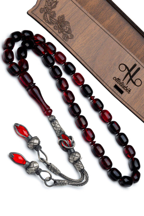 Sovgʻa sifatida kehribar tasbih, Olovli kehribar tasbih, Sıkımlı kehribar tasbih - 2