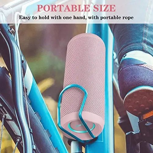 SOWO Açık Hava Kablosuz Taşınabilir Bluetooth Hoparlör, IPX7 Su Geçirmez Hoparlör, 25W Yüksek Ses, Bassboom Teknolojisi, TWS Eşleştirme, Işıklı 16 Saat Çalma Süresi - Pembe 