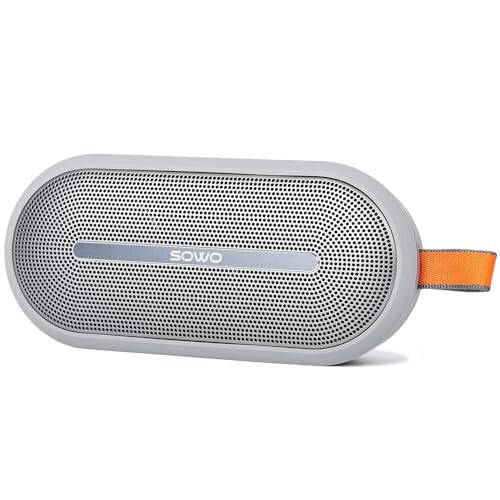 SOWO Portable Bluetooth Speaker with Powerful Bass - Wireless Speaker with Partyboom Technology - 30W, IP67 Waterproof - Stereo Sound for Outdoor, Camping and Travel Use - Grey - 1