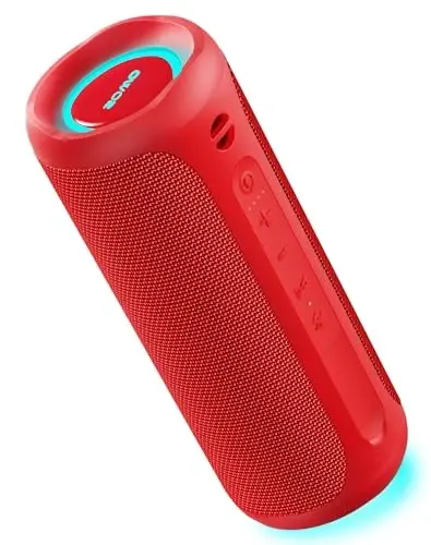 SOWO Portativ Bluetooth dinamik, suv o'tkazmaydigan IPX7, 25W baland simsiz dinamik, katta audio va kuchli bas bilan, ochiq havoda Bluetooth partiya, plyaj, sayohat, qizlar uchun sovg'alar - Qizil - 1