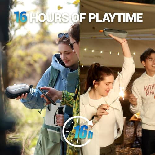 SOWO Portable Bluetooth Speaker with Powerful Bass - Wireless Speaker with Partyboom Technology - 40W, IP67 Waterproof - Stereo Sound for Outdoor, Camping and Travel Use - Grey - 1