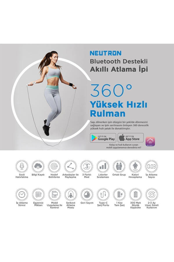 Sozlanuvchi aqlli Bluetooth sakrash arqoni - 2