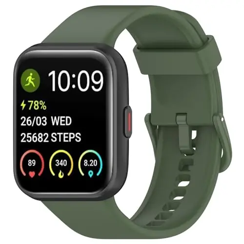 Compatible with Spade Co Health Smartwatch 3 Bands for Women Men,Waterproof Silicone Band Quick Release Wristbands Adjustable Replacement Strap - 2