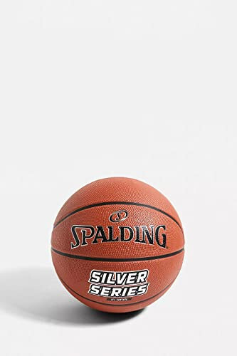 Spalding - Серебряная серия - Баскетбольный мяч - Размер 7 - Баскетбол - Сертифицированный мяч - Материал нескользящий - Отличное сцепление - Идеально подходит для помещений - Резиновый мяч - 4