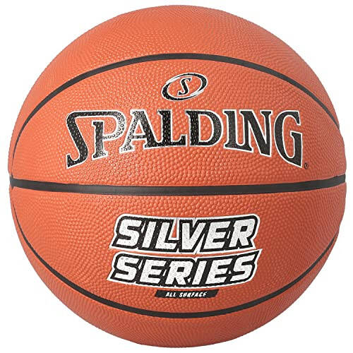 Spalding - Silver Series - Basketball Ball - Size 7 - Basketball - Certified Ball - Material Anti-Slip - Excellent Grip - Perfect for Indoor - Rubber Ball - 2