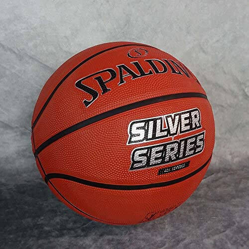 Spalding - Silver Series - Basketball Ball - Size 7 - Basketball - Certified Ball - Material Anti-Slip - Excellent Grip - Perfect for Indoor - Rubber Ball - 1