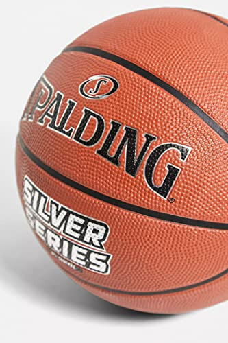 Spalding - Silver Serisi - Basketbol Topu - Boyut 7 - Basketbol - Sertifikalı Top - Malzeme Kaymaz - Mükemmel Kavrama - İç Mekan İçin Mükemmel - Kauçuk Top - 5